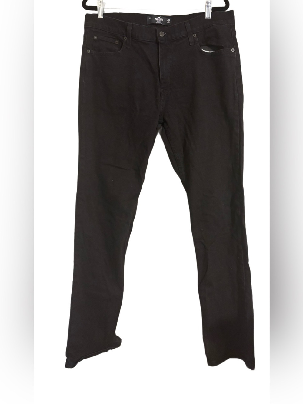 Hollister Men's W36 L34 Straight Black Jeans Epic Flex Denim